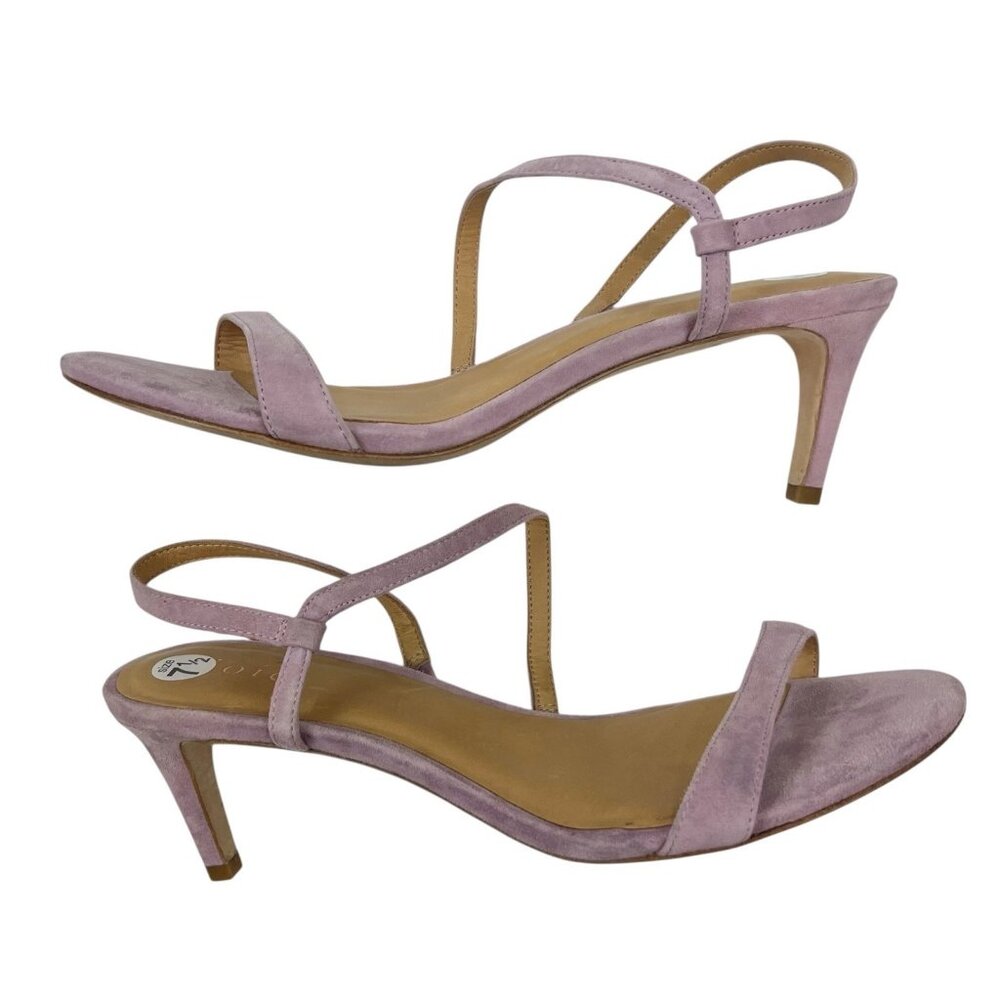 Joie Madi Heeled Sandals Size 7.5 US 38 EU Lilac Purple Suede Strappy Slingback - Picture 8 of 12